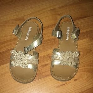 Little girls gold shoes